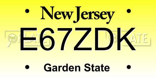 E67ZDK New Jersey License Plate