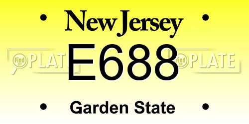 E688 New Jersey License Plate