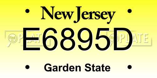 E6895D New Jersey License Plate