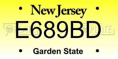 E689BD New Jersey License Plate