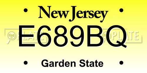 E689BQ New Jersey License Plate