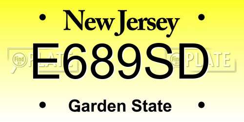 E689SD New Jersey License Plate