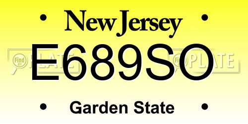 E689SO New Jersey License Plate