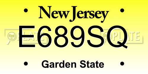 E689SQ New Jersey License Plate