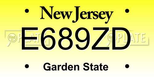 E689ZD New Jersey License Plate