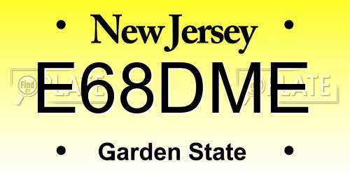 E68DME New Jersey License Plate