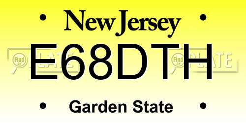 E68DTH New Jersey License Plate