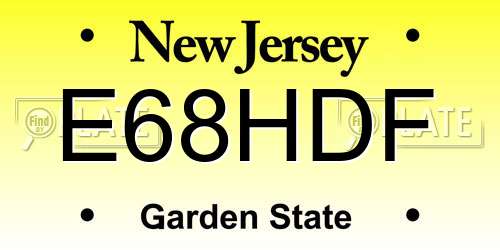 E68HDF New Jersey License Plate