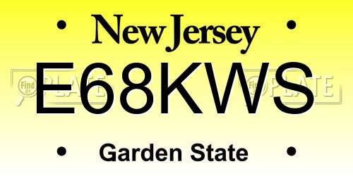 E68KWS New Jersey License Plate