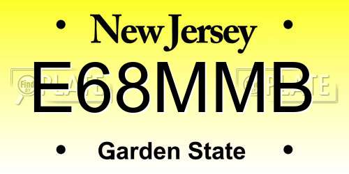 E68MMB New Jersey License Plate