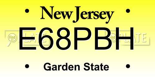 E68PBH New Jersey License Plate