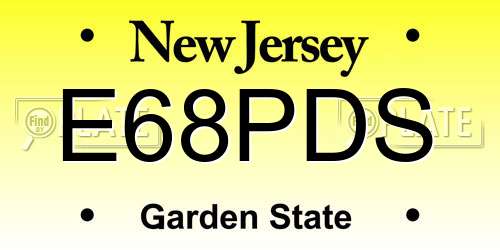 E68PDS New Jersey License Plate