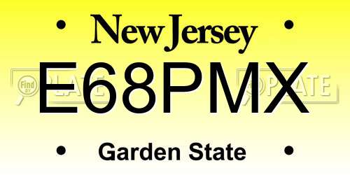 E68PMX New Jersey License Plate