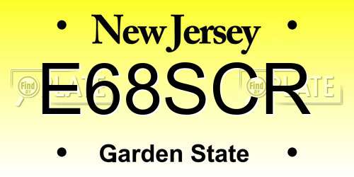 E68SCR New Jersey License Plate