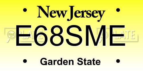 E68SME New Jersey License Plate