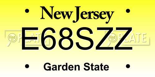 E68SZZ New Jersey License Plate