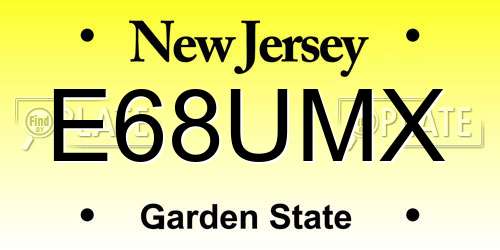 E68UMX New Jersey License Plate
