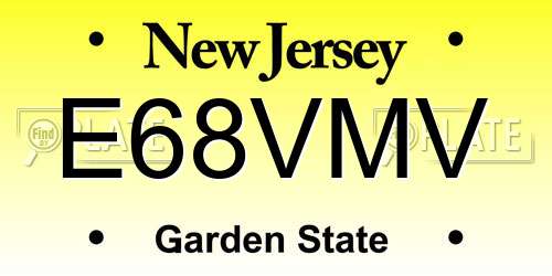 E68VMV New Jersey License Plate
