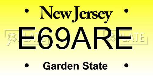 E69ARE New Jersey License Plate