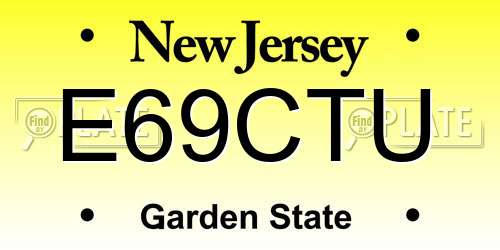 E69CTU New Jersey License Plate