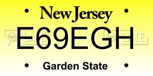 E69EGH New Jersey License Plate