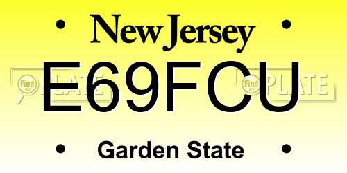 E69FCU New Jersey License Plate
