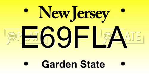 E69FLA New Jersey License Plate