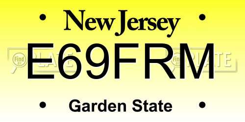 E69FRM New Jersey License Plate