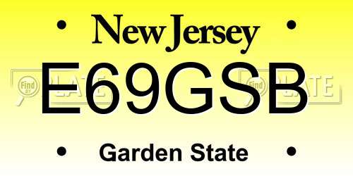 E69GSB New Jersey License Plate