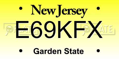 E69KFX New Jersey License Plate