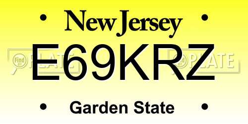 E69KRZ New Jersey License Plate