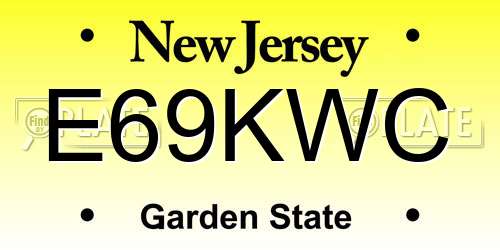 E69KWC New Jersey License Plate