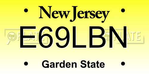 E69LBN New Jersey License Plate