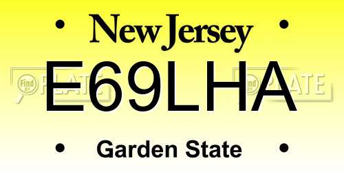E69LHA New Jersey License Plate