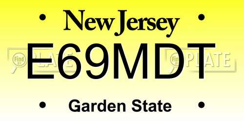 E69MDT New Jersey License Plate