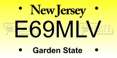 E69MLV New Jersey License Plate