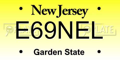E69NEL New Jersey License Plate