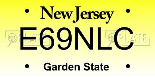 E69NLC New Jersey License Plate