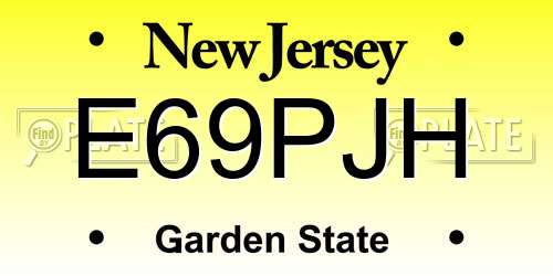 E69PJH New Jersey License Plate