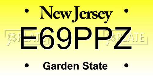 E69PPZ New Jersey License Plate