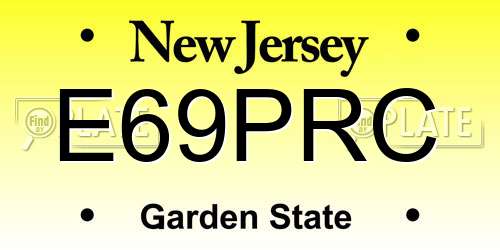 E69PRC New Jersey License Plate