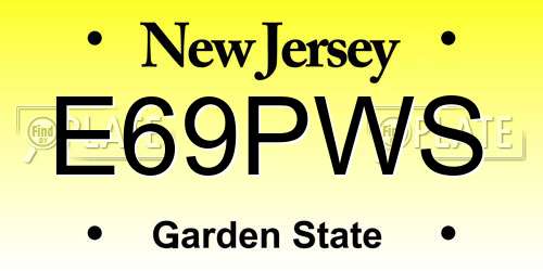 E69PWS New Jersey License Plate