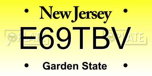 E69TBV New Jersey License Plate