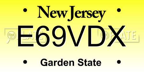 E69VDX New Jersey License Plate