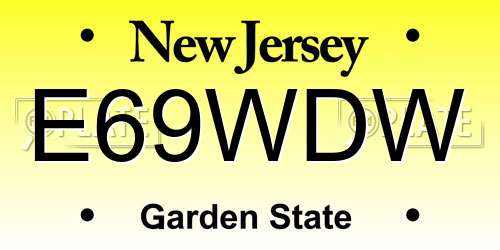 E69WDW New Jersey License Plate