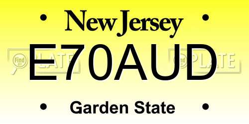 E70AUD New Jersey License Plate