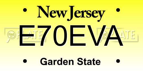 E70EVA New Jersey License Plate