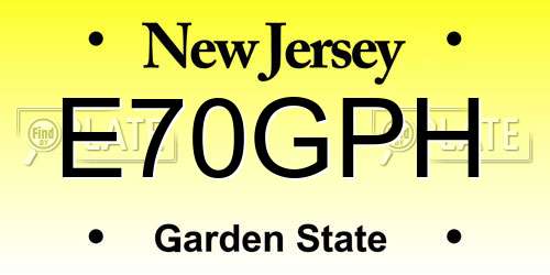 E70GPH New Jersey License Plate