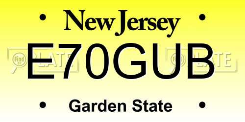 E70GUB New Jersey License Plate