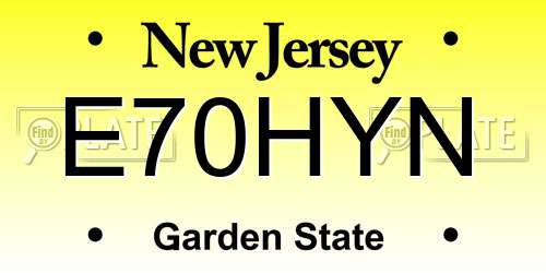 E70HYN New Jersey License Plate